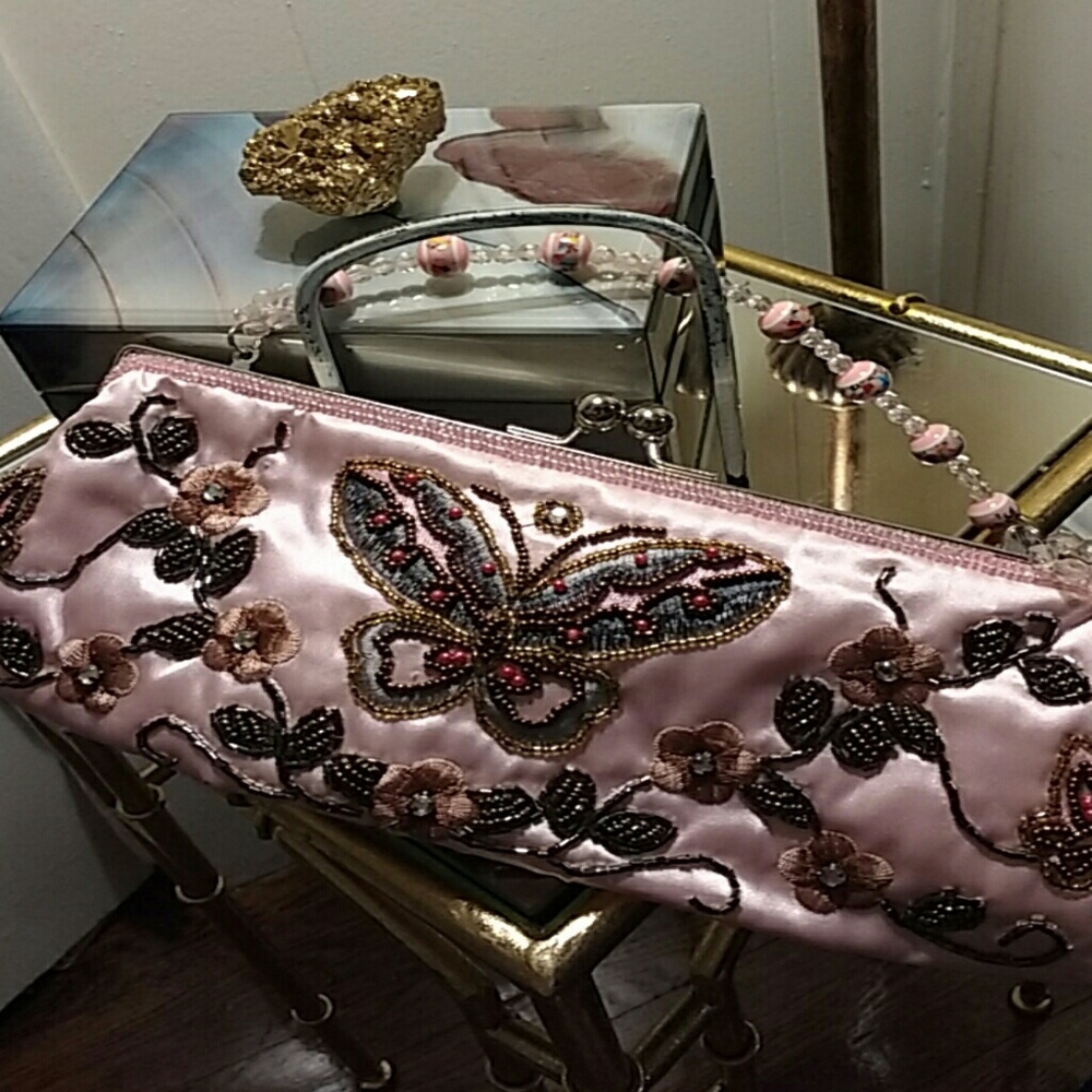 Beaded Butterfly Evening Purse